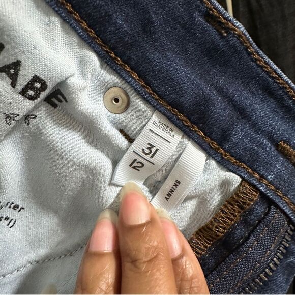 LOFT Size 31 / 12 Dark Wash Skinny Denim High Rise Ankle Snap Jeans - Picture 9 of 10